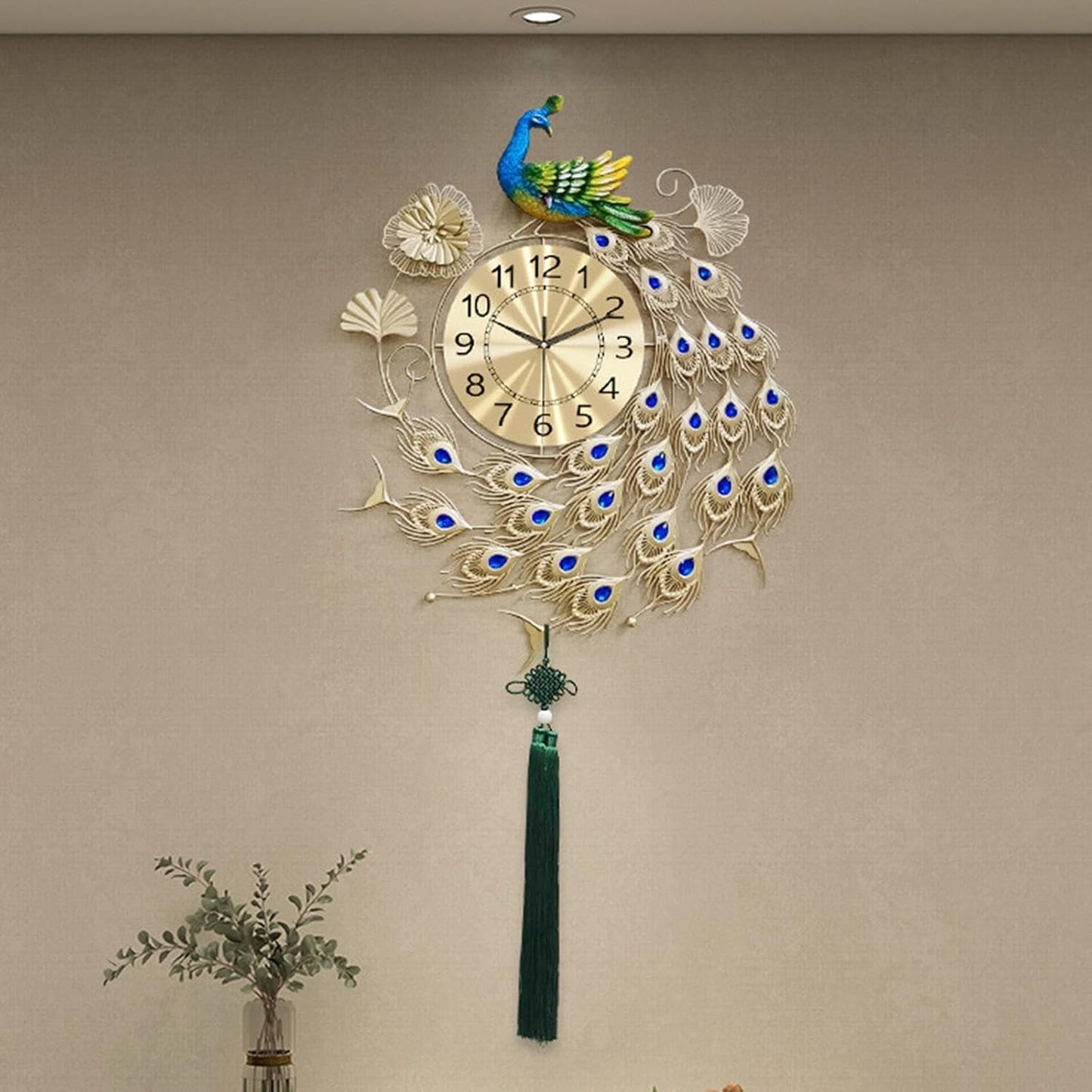 The Regal Peacock Wall Clock - A Symphony of Time and Elegance