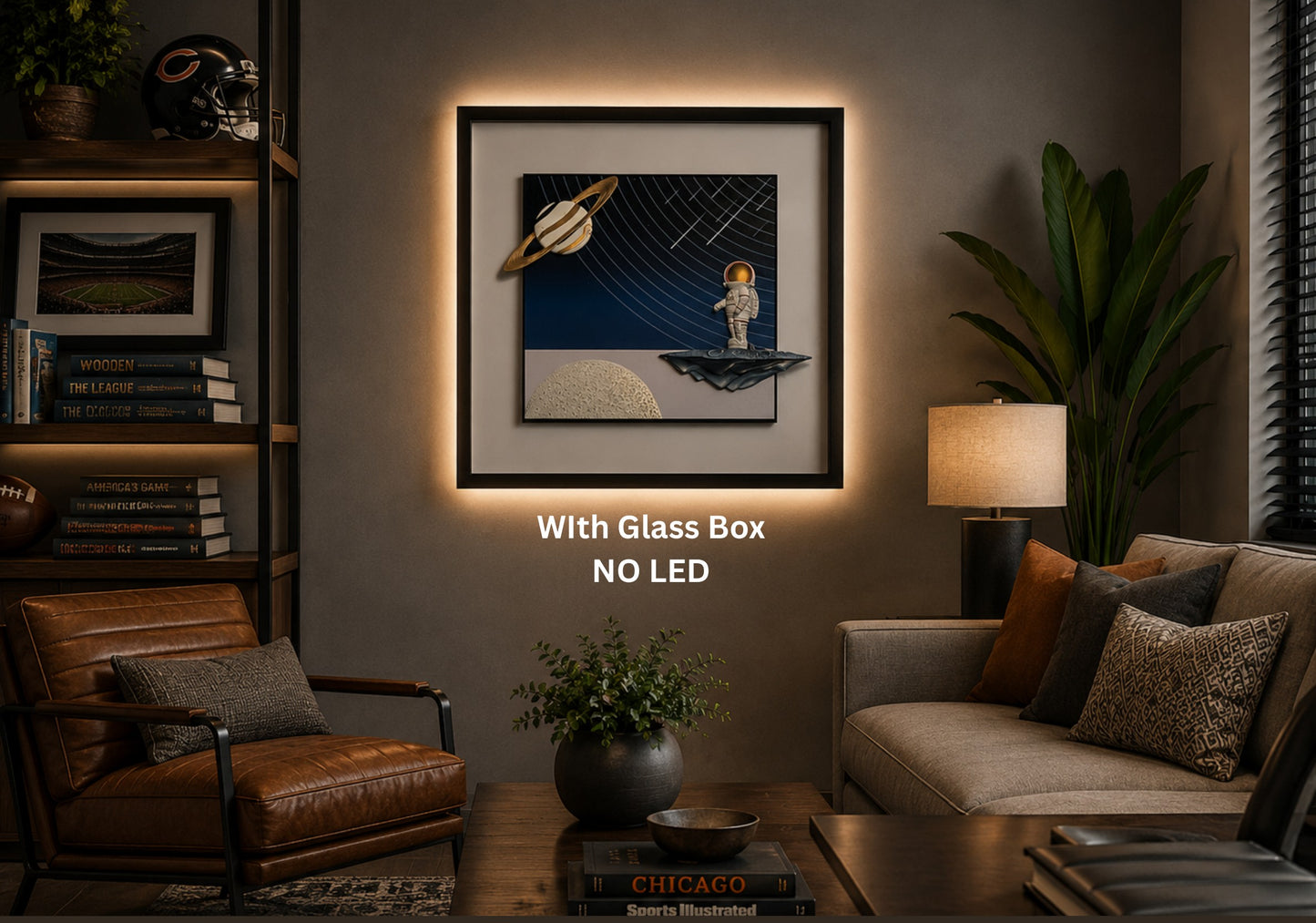 Cosmic Voyager 3D Astronaut Shadow Box Wall Art - 28"x28" 3D shadow box wall art by Artiksha