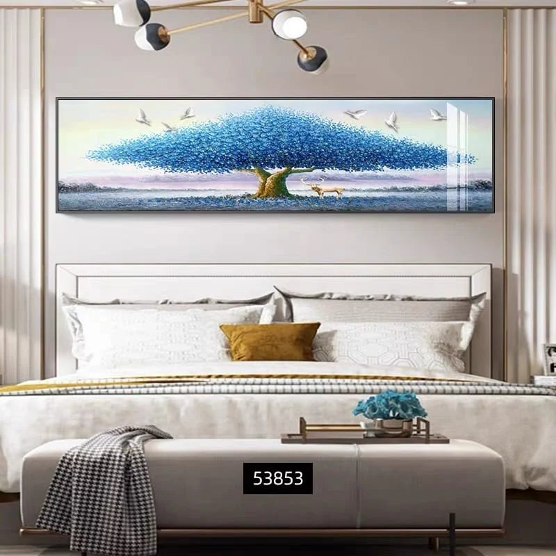 Blue Tree Crystal LED Wall Art – Premium Quality Porcelain Painting