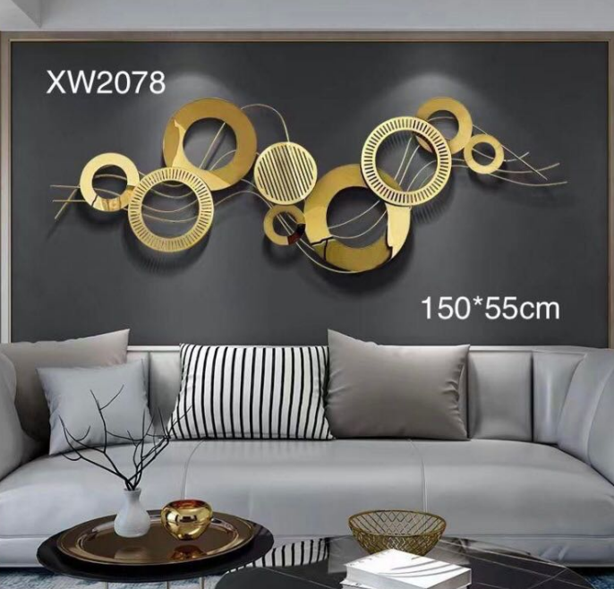 Golden Orbit - Modern Abstract Metal Wall Sculpture