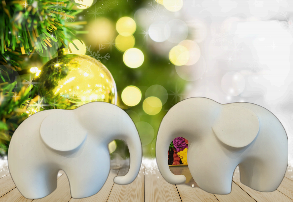 Minimalist Elephant Pair – Modern Ceramic Sculpture