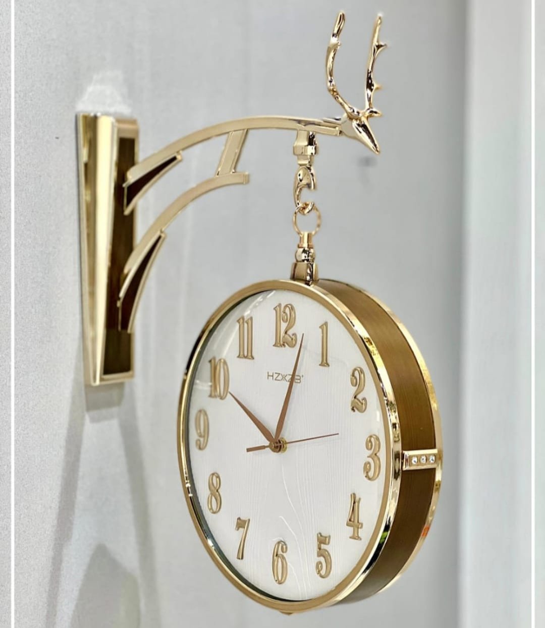 Stylish Imported Station Wall Clock white & Brown
