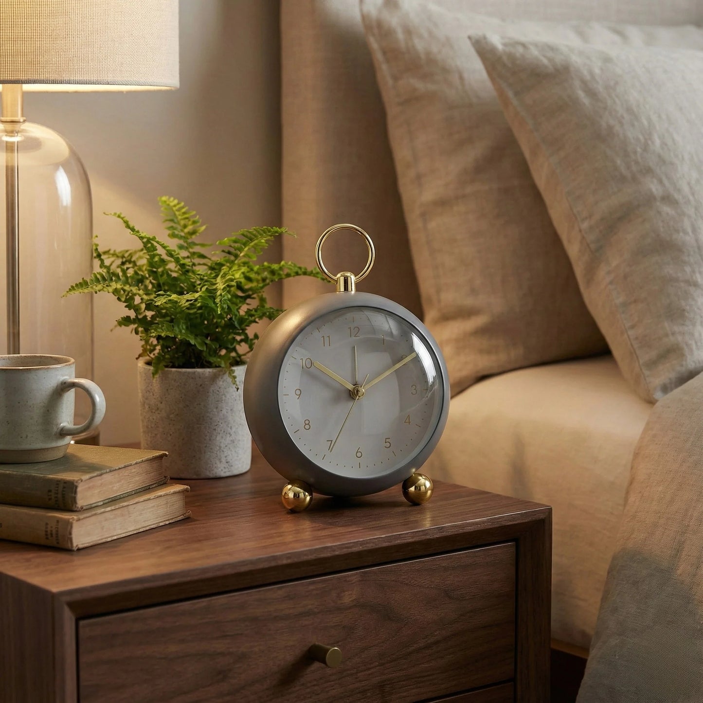 Royal Gilded Table Clock – Luxe Matte & Gold Edition