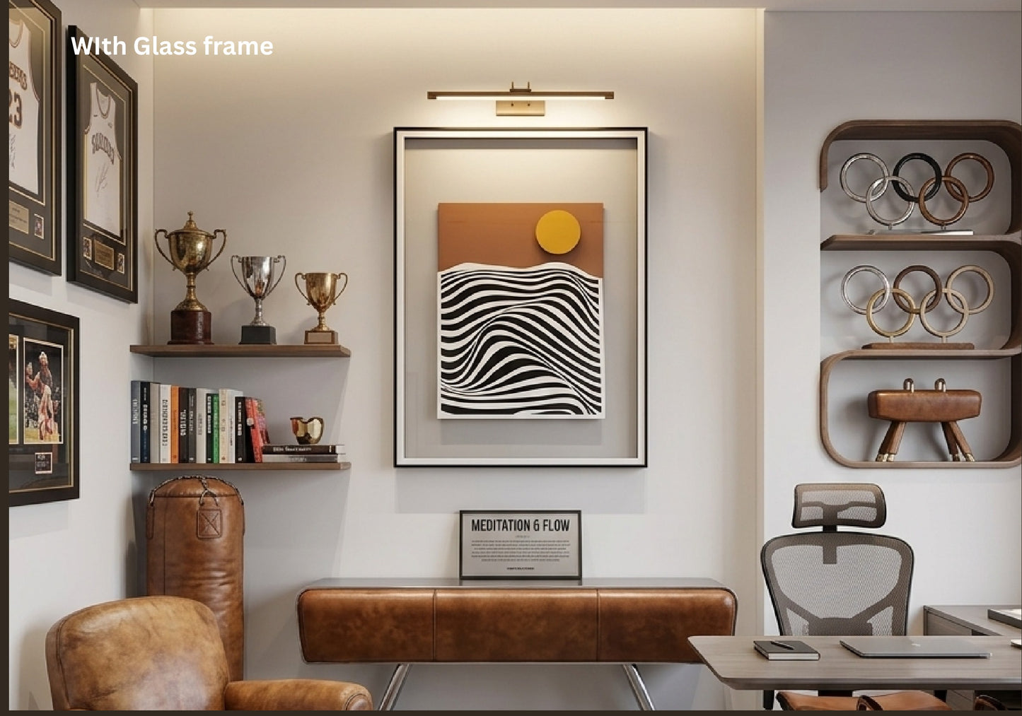 Sunlit Waves 3D Abstract Shadow Box Wall Art - 20"x28" 3D shadow box wall art by Artiksha