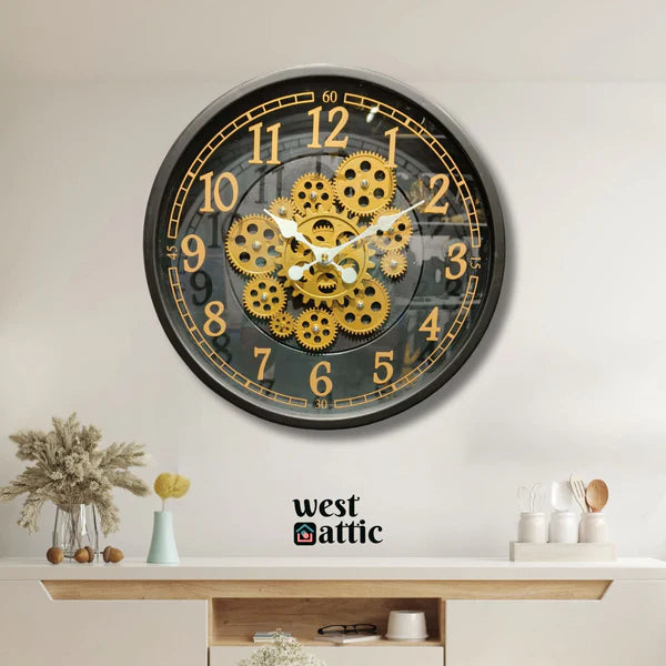 Industrial Harmony - Modern Gear Wall Clock