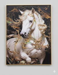 Iridescent Stallion: The Gilded Pegasus – Premium Framed Holographic Art - view 2