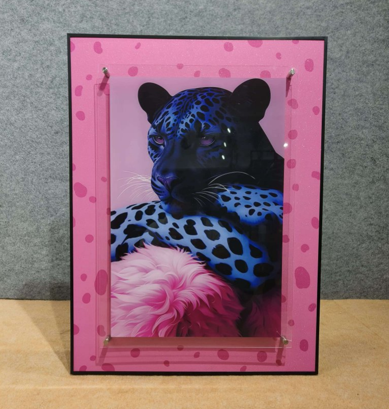 Mystic Panthera: Electric Leopard Framed Luxury Wall Art