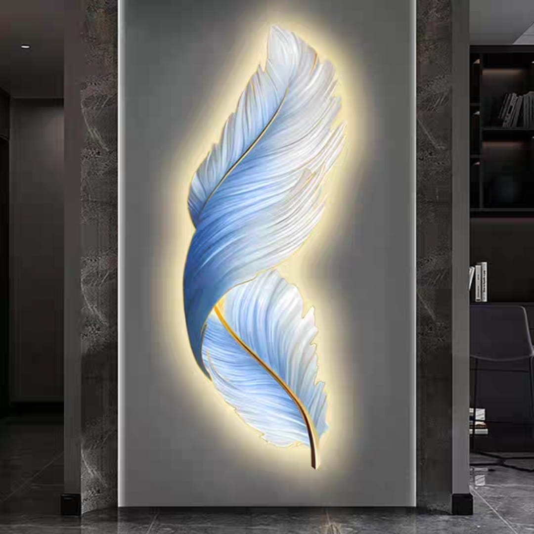 Premium LED Feather Wall Art – Modern and Luxurious Statement Piece