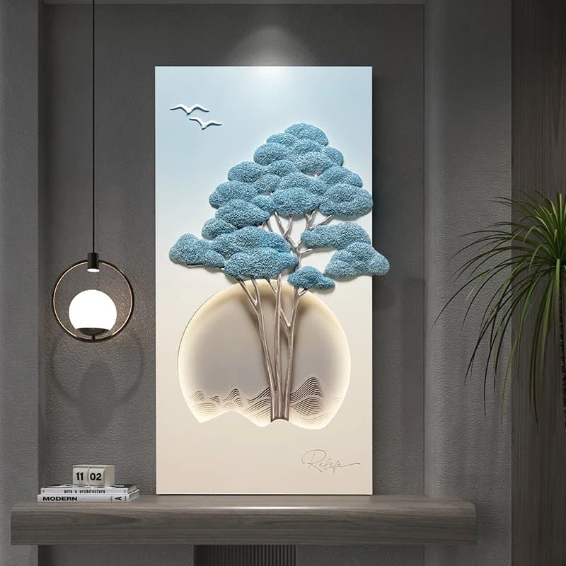 Hand-Etched Copper Elephant Wall Relief with LED Accent
