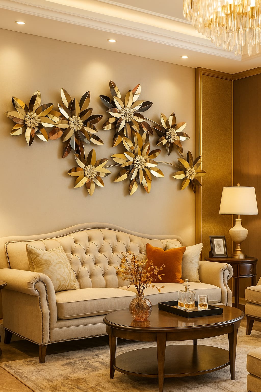 Radiant Blossom Array: Metallic Wall Art