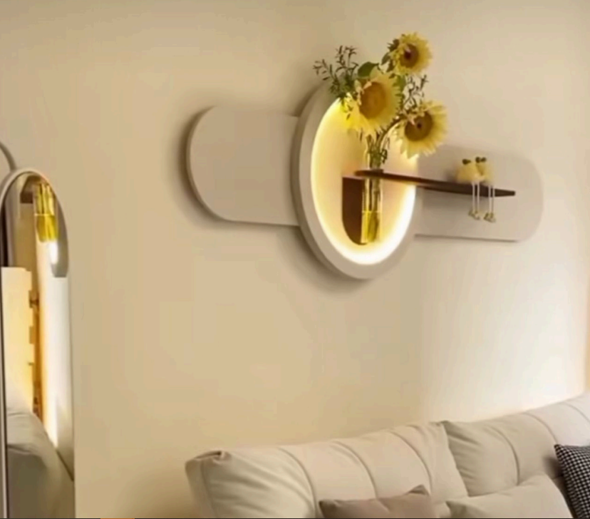 Sunflower Embrace - Illuminated Modern Wall Art with Floral Display