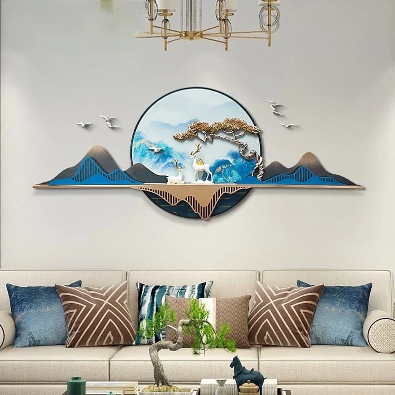 Reclaimed Wood Forest Silhouette Wall Panel with Backlight