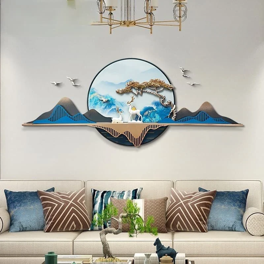 Reclaimed Wood Forest Silhouette Wall Panel with Backlight