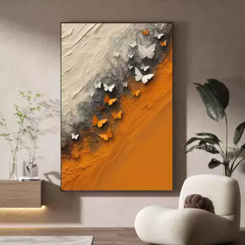 Butterfly Ascent - 3D Textured Handcrafted Wall Art