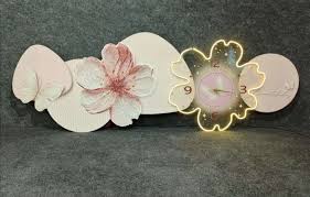 Floral Serenity LED Wall Clock Art
