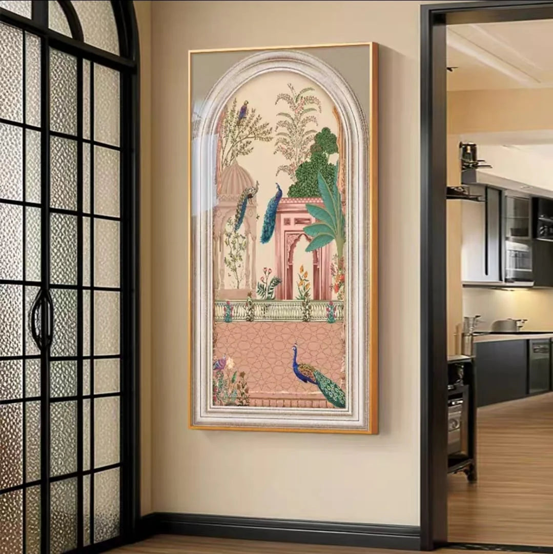 "Regal Peacock Palace" Crystal Wall Art for Grand Home Decor