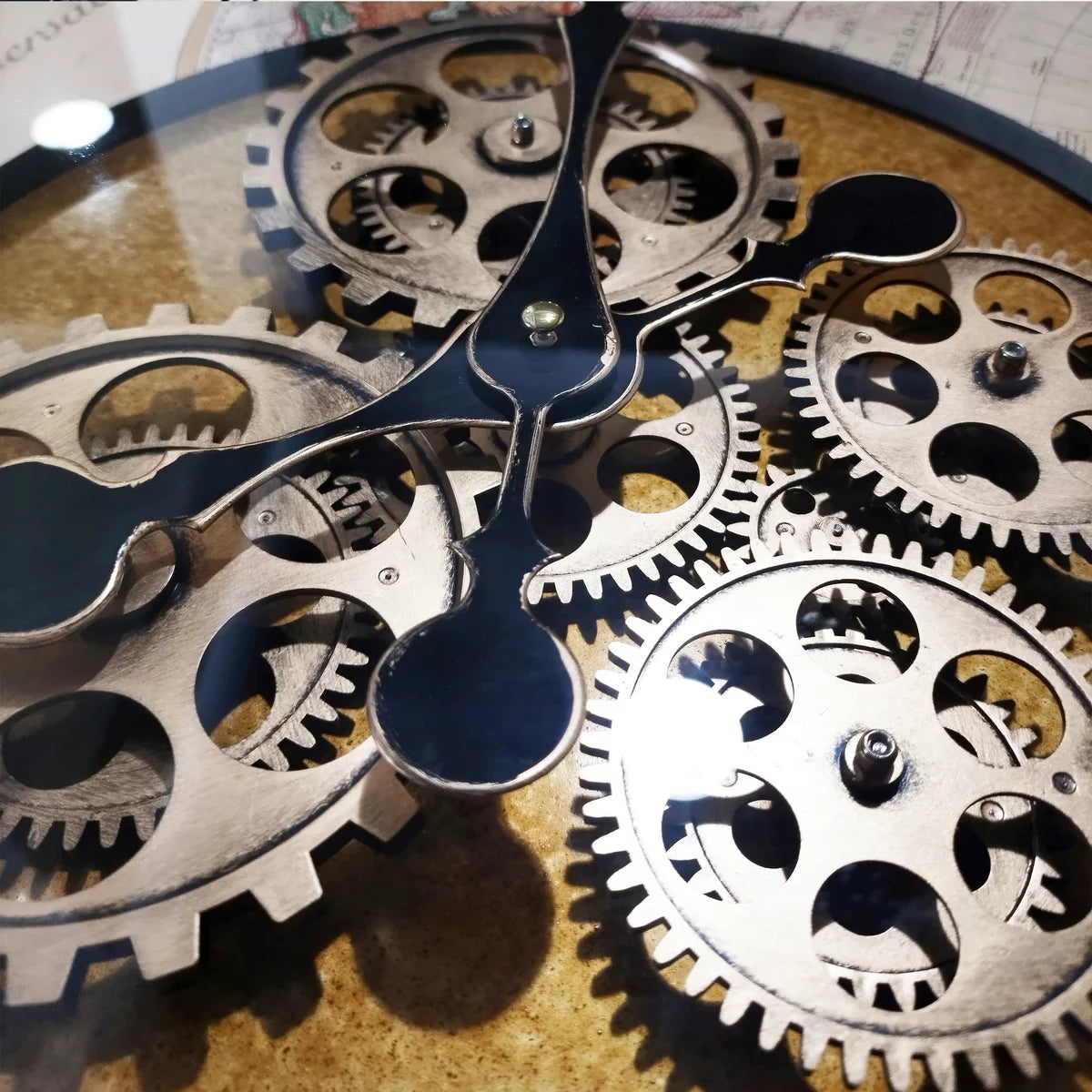"Grand Steampunk Explorer" Clockwork Coffee Table with Map Detail