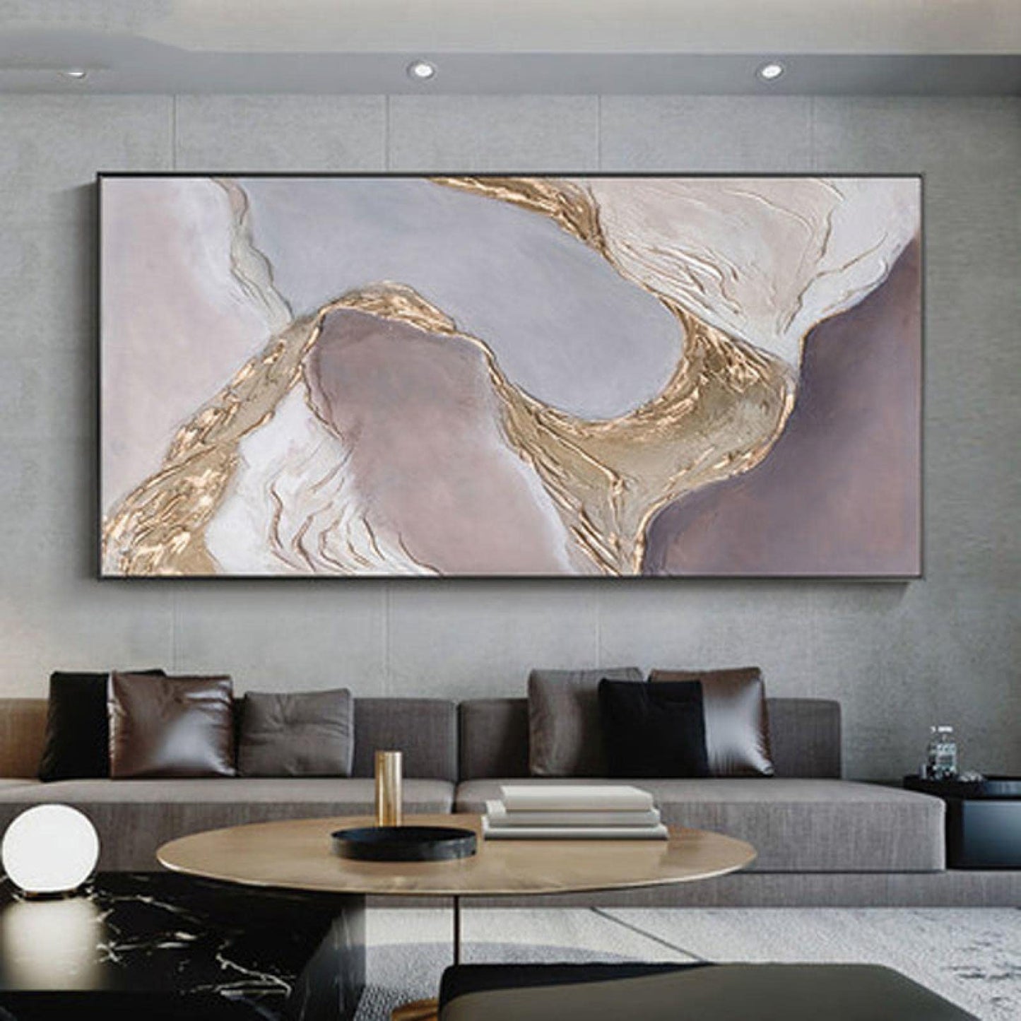 Golden Horizon - Abstract Textured Handcrafted Wall Art
