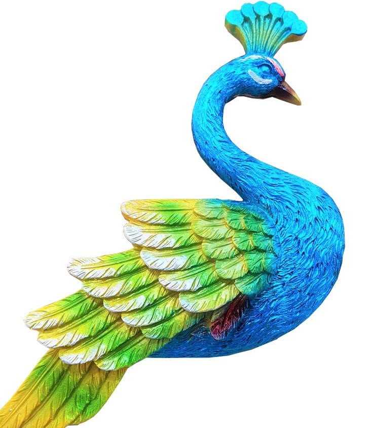 Premium Golden Peacock & Floral Horizontal Wall Clock – Elegant and Modern Statement Piece