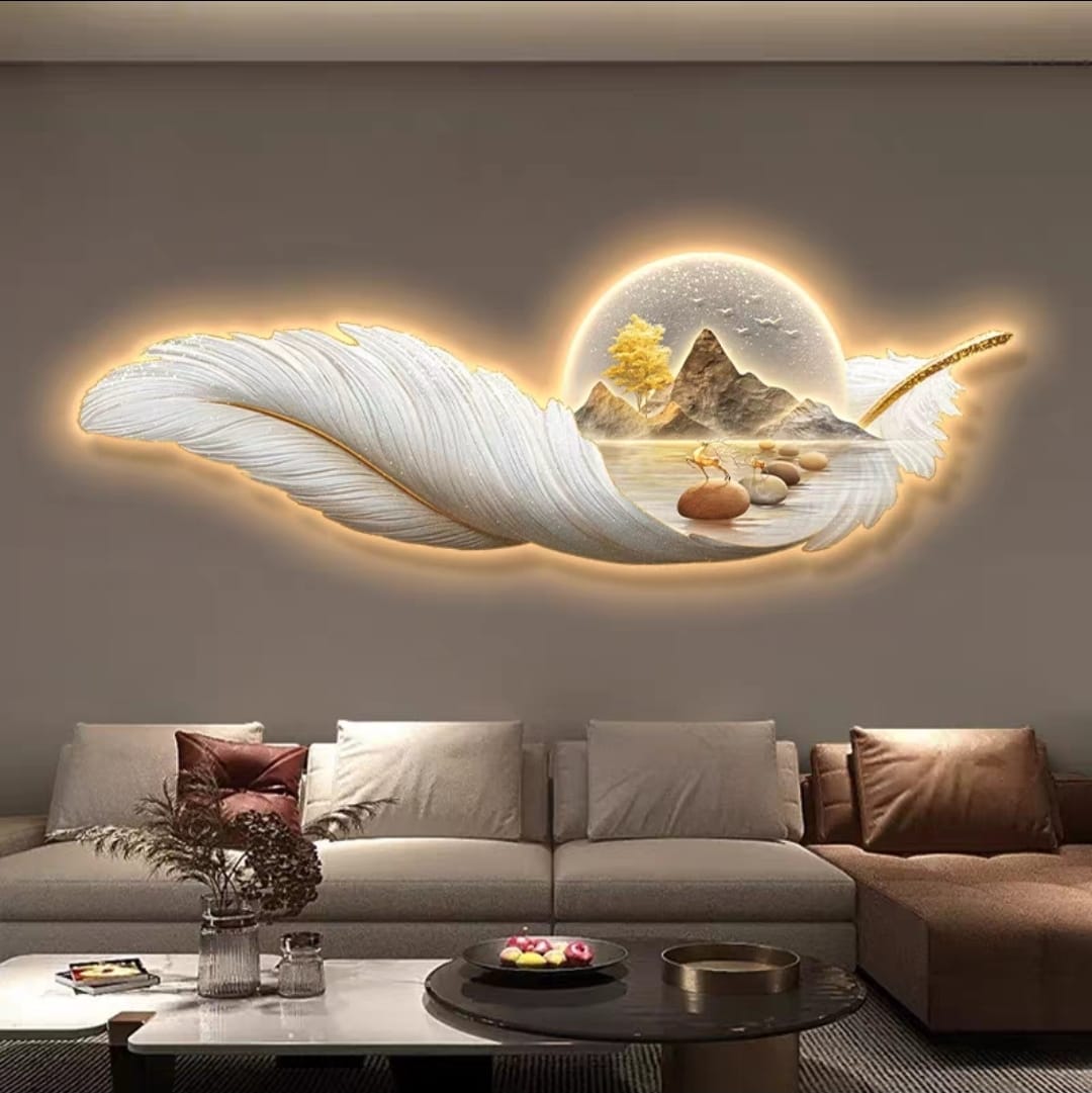 Elegant 3D Porcelain Crystal Painting Set with LED Illumination