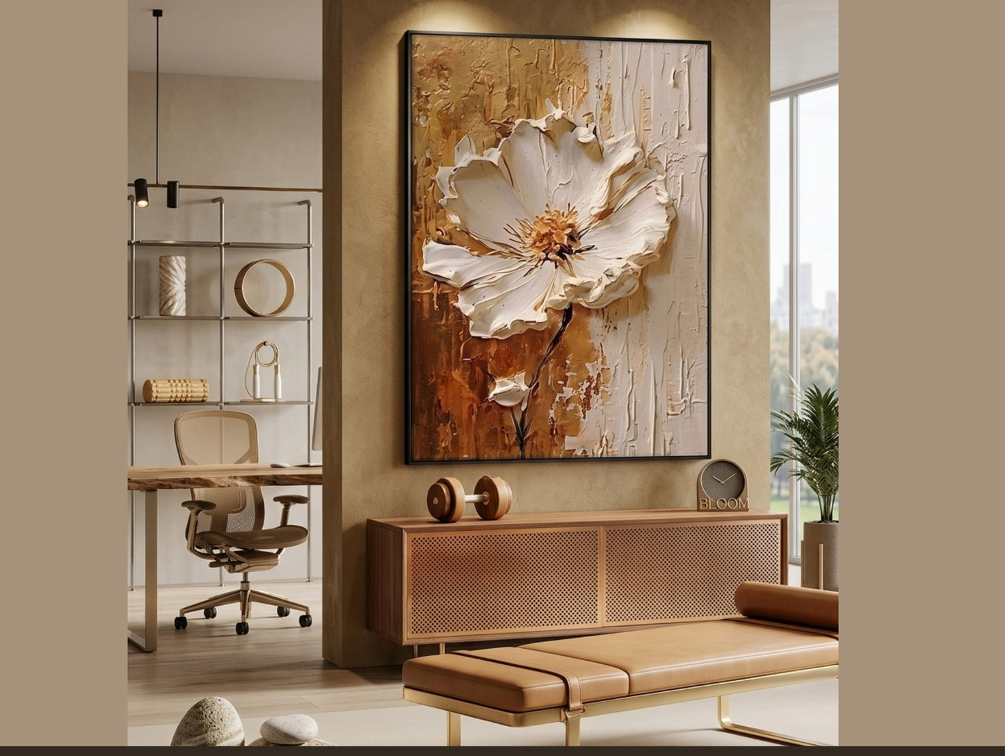 Copperfield Bloom – 3D Textured Floral Wall Art