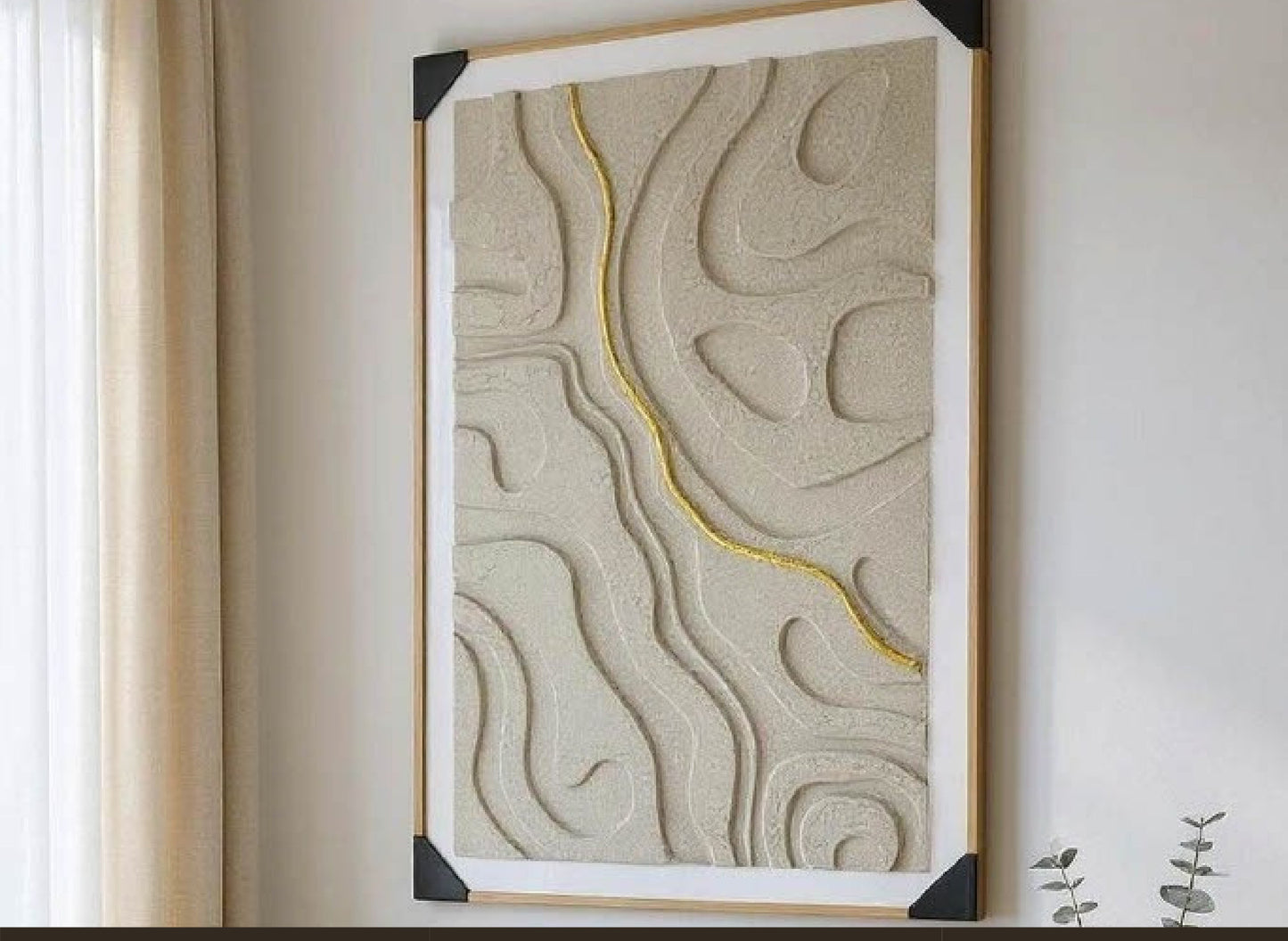 Golden Strata – 3D Matt Art Textured Wall Decor