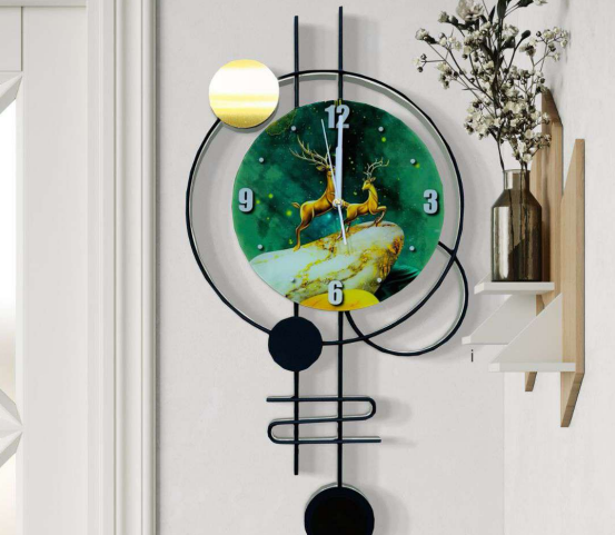 Modern Decorative Wall Clock with Artistic Deer Design