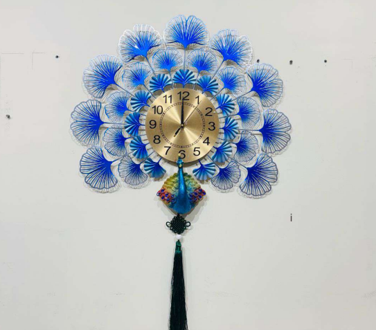 Elegant Wall Clock with Artistic Peacock Design