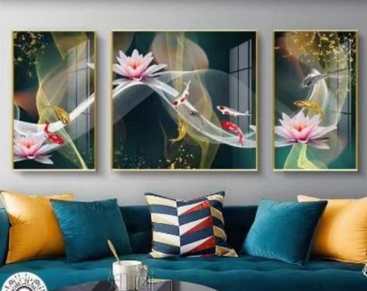 China Style Painting Set Of 3 Canvas Wall Painting & Art