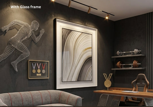Liquid Gold 3D Abstract Shadow Box Wall Art - 24"x32" 3D shadow box wall art by Artiksha