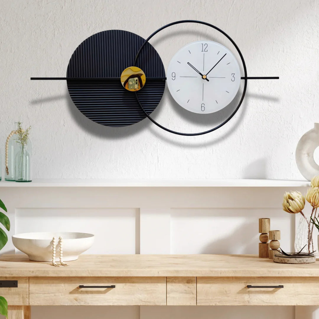 Eclipse Clock - Modern Geometric Wall Clock