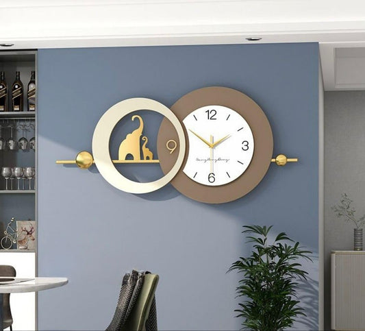 Elephant Journey - Modern Wall Clock with Animal Motif