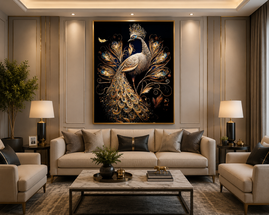 Peacock crystal Wall Art - A Sparkling Masterpiece
