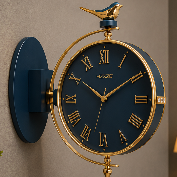 Royal Blue Bird Luxury Wall Clock