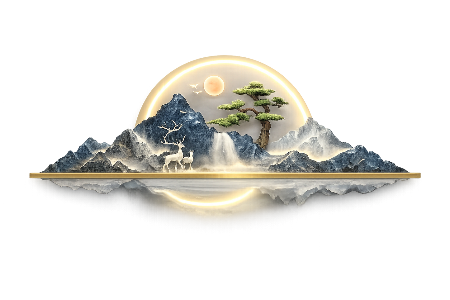 Serene Mountain Vista 3D LED Wall Art