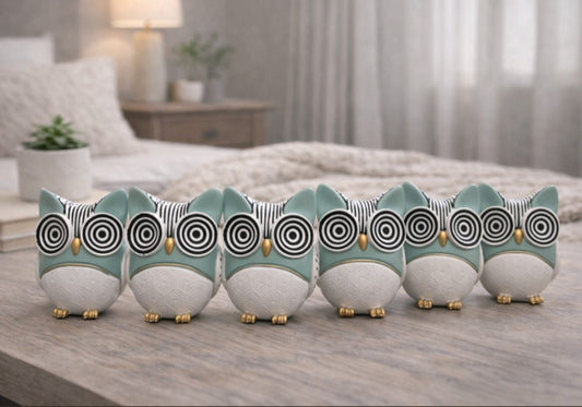 Owl Family Figurine Set (Set of 7) – A Symbol of Wisdom, Harmony,