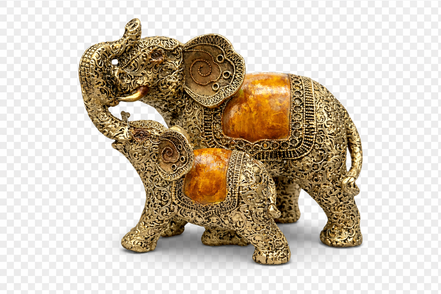 Elephant Family Figurine Set (Set of 2) – A Symbol of Strength, P