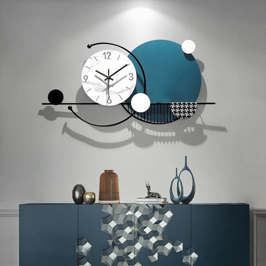 Midnight Muse - Modern Abstract Wall Clock with Geometric Accents