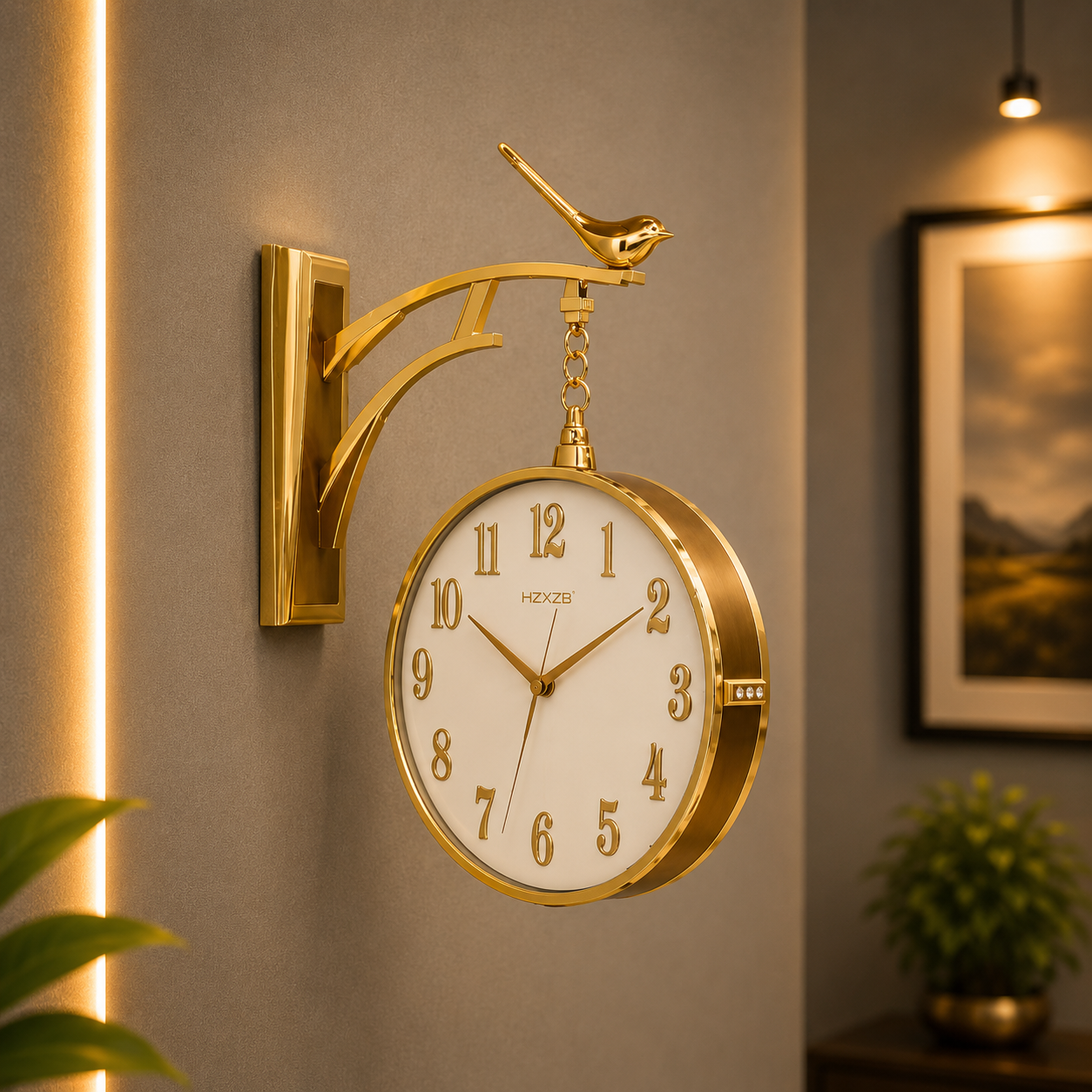 Luxury Golden Bird Wall Clock - Artiksha home decor wall art