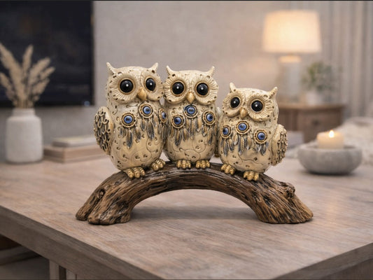 OWL Family Figurines (Set of 3) – A Symbol of Wisdom, Unity, and