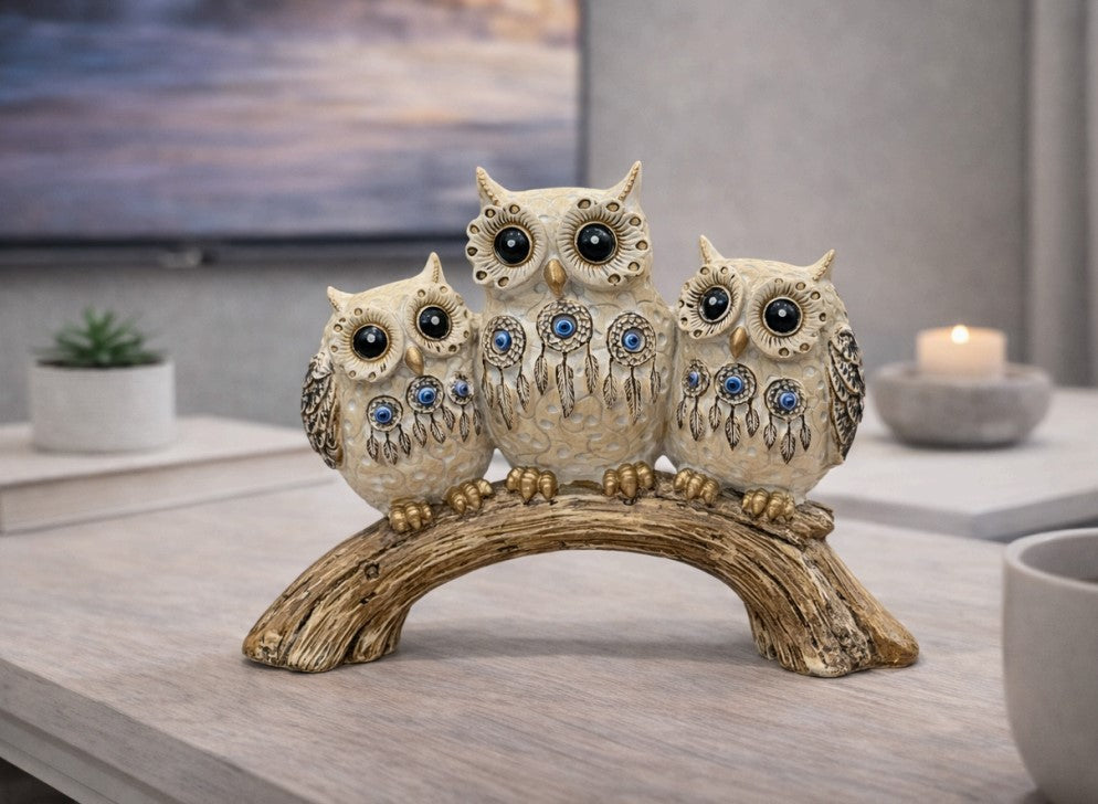 OWL Family Figurines (Set of 3) – A Symbol of Wisdom, Harmony, an