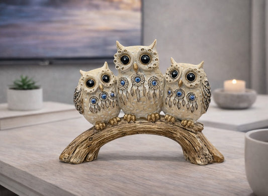 OWL Family Figurines (Set of 3) – A Symbol of Wisdom, Harmony, an