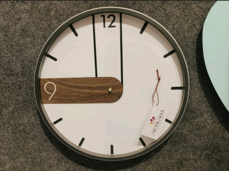 Nordic Minimalist Walnut Accent Wall Clock Decor
