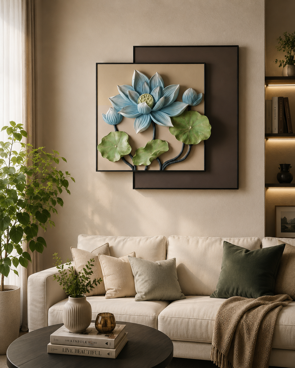 Premium Lotus Bloom Metal Wall Art