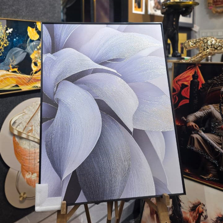 Silver Bloom – Abstract Floral Wall Art