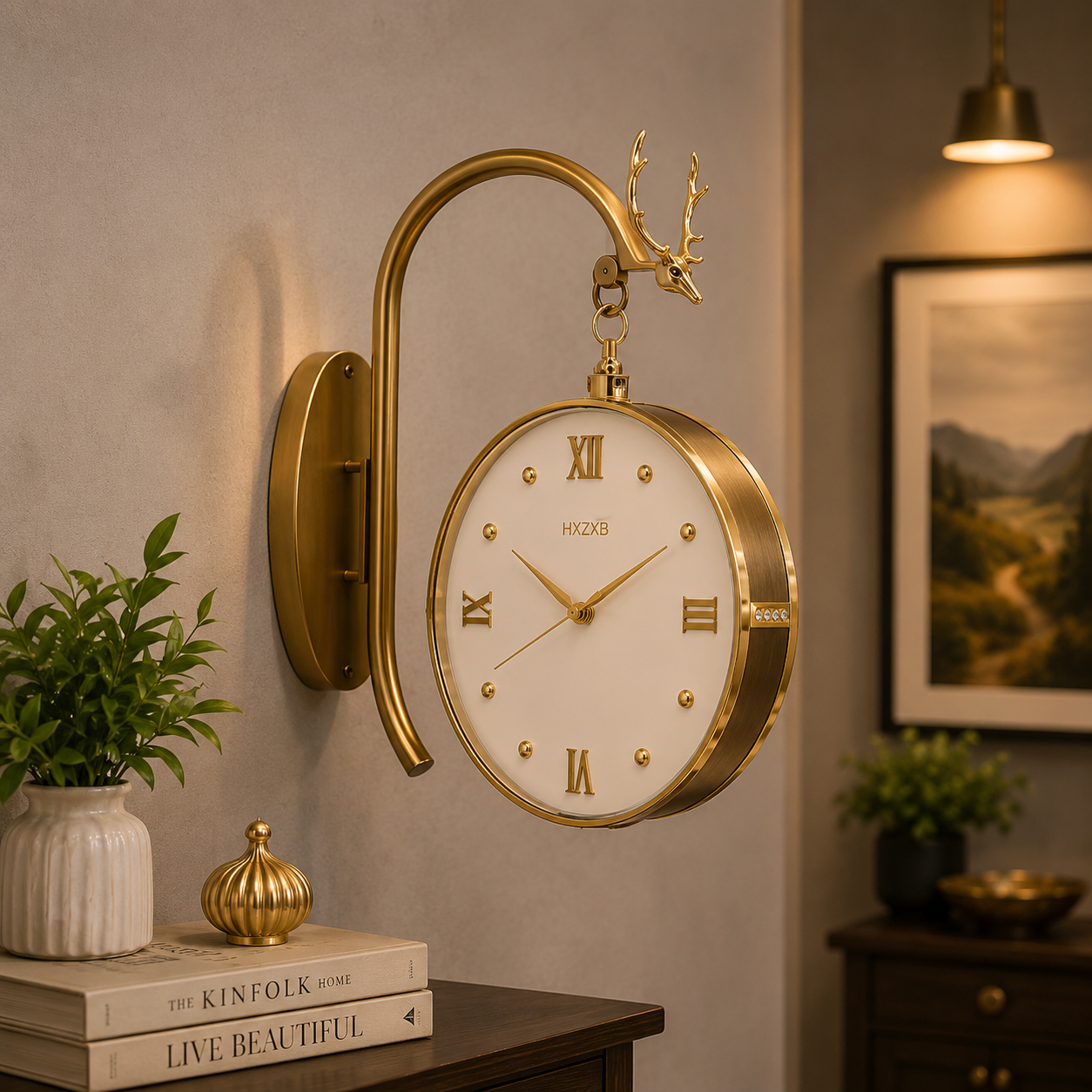 Premium Deer Head Luxury Wall Clock - Artiksha home decor wall art