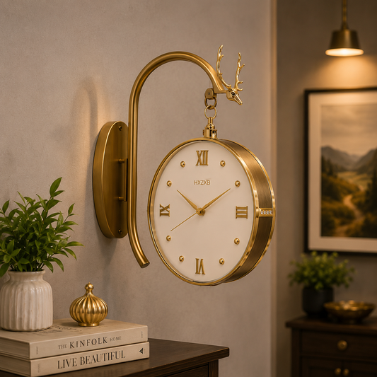 Premium Deer Head Luxury Wall Clock