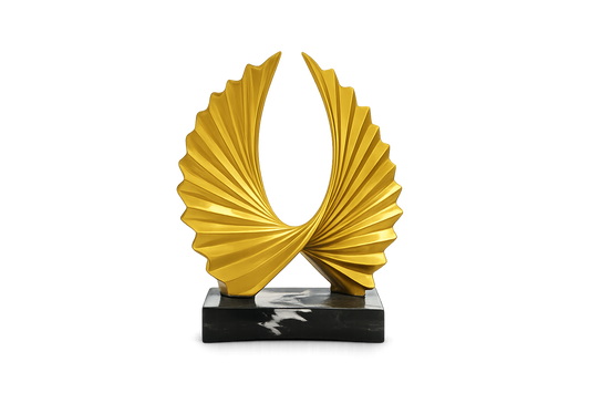 Abstract Golden Sculpture – A Symbol of Creativity, Elegance, and Modern Art