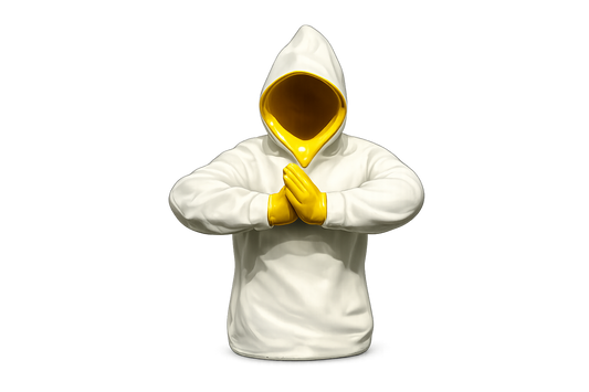 Hoodie Boy Namaste Sculpture – Modern Artistic Greeting Décor