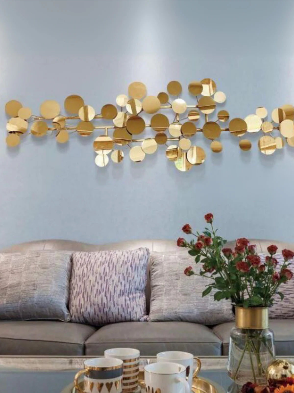 Golden Orbit - Modern Abstract Metal Wall Sculpture